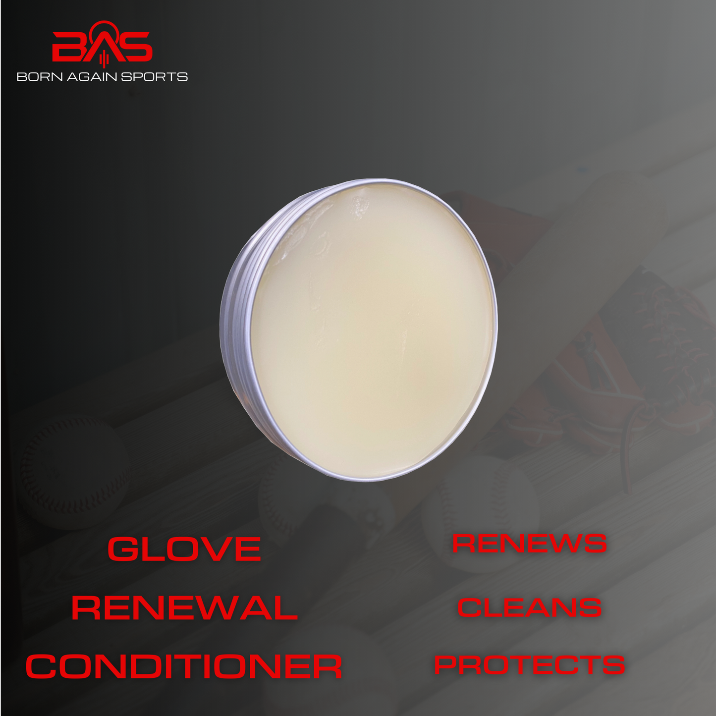 BORN AGAIN SPORTS Baseball & Softball Glove Renewal Conditioner Kit 4oz